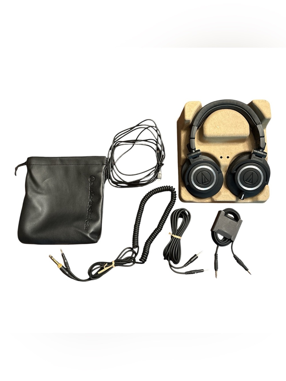 Audio-Technica ATH-M50x Monitor Headphones (Black) Cable Ties New Open Box